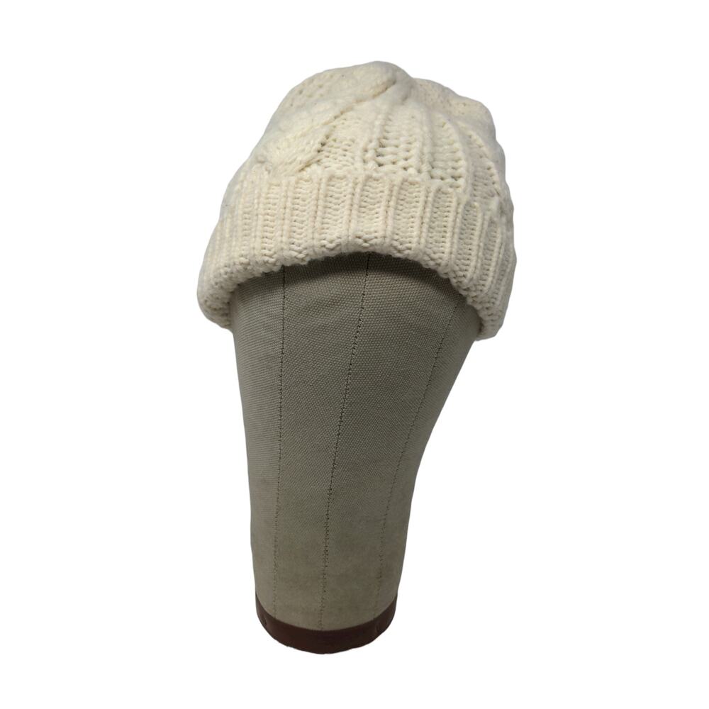 K Accessories Cable Knit Beanie Hat Cream 100% Recycle Material